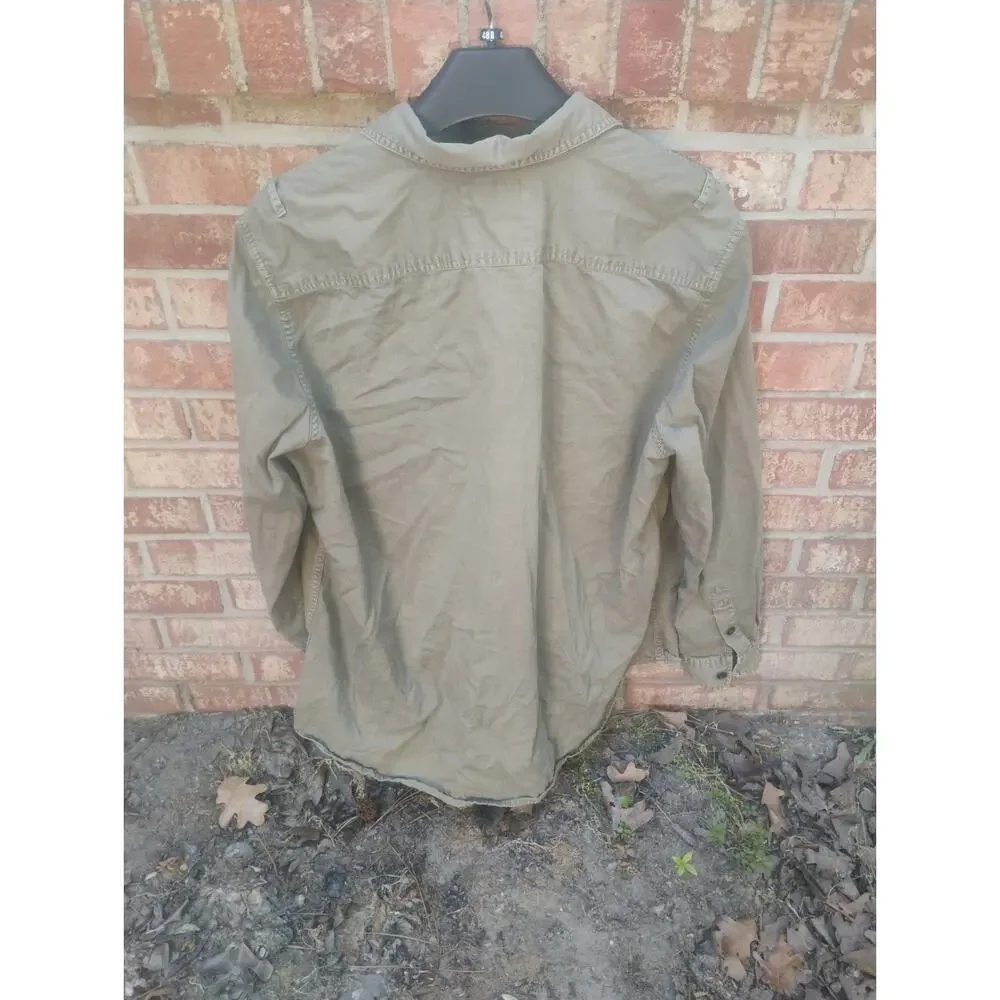 Vintage American Eagle Outfitters Mens XXL Athletic Fit Khaki Utility Work Shirt
